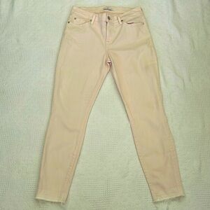 7 For All Mankind Jeans Size 29 Fray Hem Skinny Pale Pink Cream